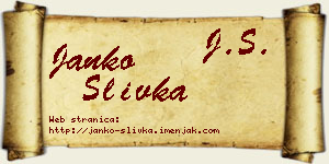 Janko Slivka vizit kartica